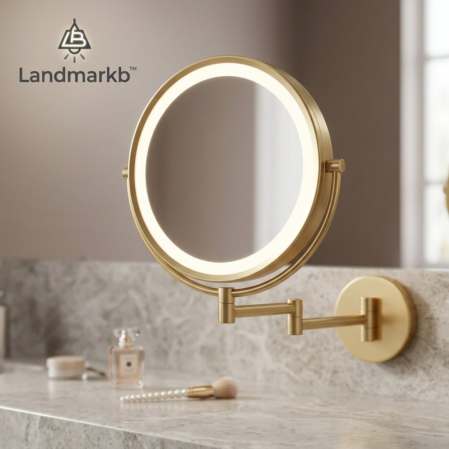 Landmarkb™ Round LED Vanity Mirror Ring Light — Bright Mirror Lighting for Dressing & Grooming Areas