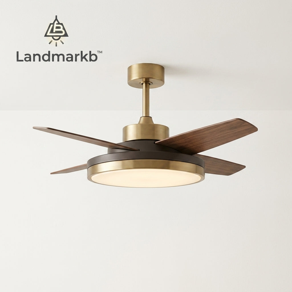 Landmarkb™ Wood-Blade Ceiling Fan Light — Ceiling Lighting with Airflow for Indoor Rooms
